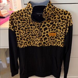 Simply Southern Bling Leopard Half-Zip Pullover🐆